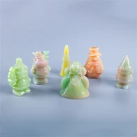 3d christmas figurine silicone candle mold fondant cake chocolate mould diy plaster craft soap making cake tool home decor props