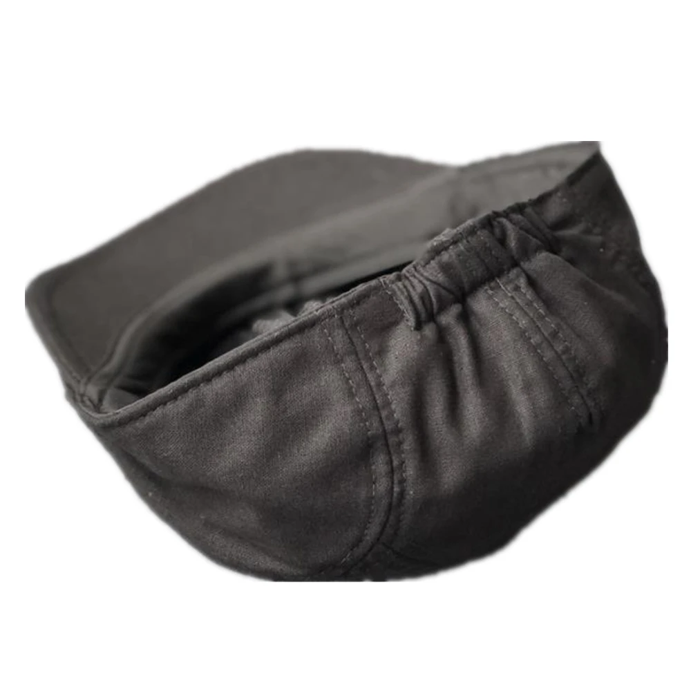 

Black Big Large Cotton Linen Flat Cap Summer Breathable Men Driver Hat Solid Black Newsboy Caps 58-60cm