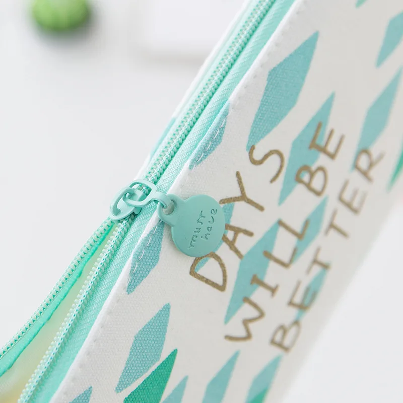 1 шт./продажа в сдержанном стиле кавайный чехол для карандаша мятный зеленый