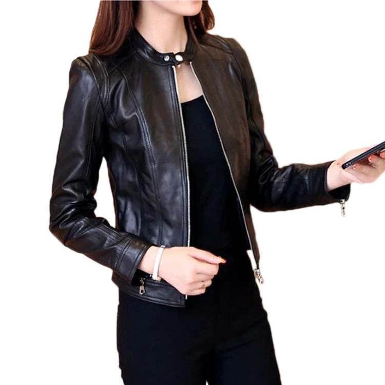 2019 PU куртка женская розовая ветрозащитная короткая с длинным рукавом корейский