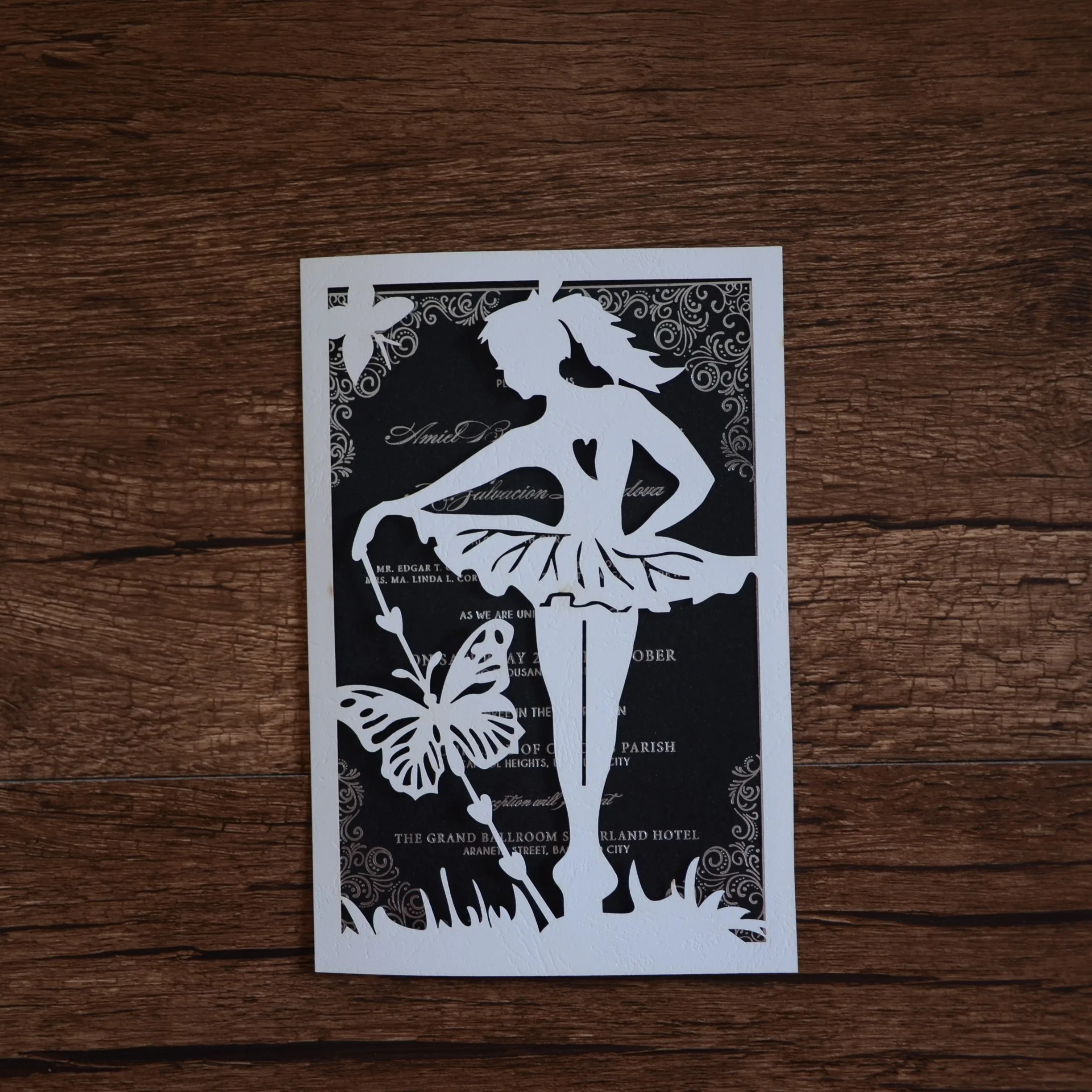 10 шт лазерные вырезы приглашения на свадьбу открытки день рождения с принтом