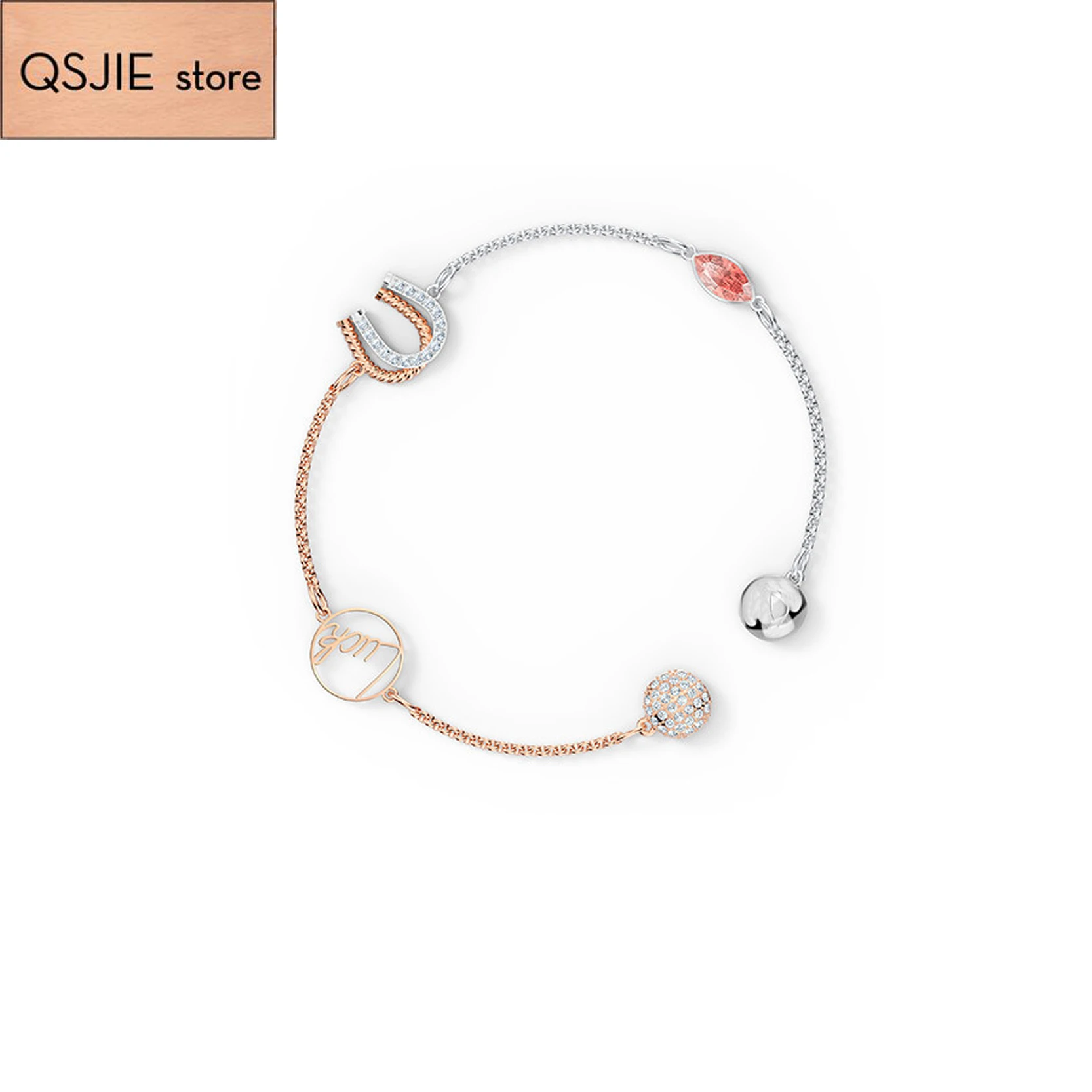 

QSJIE High quality SWA new. Magic chain horseshoe U shape fresh magnetic buckle design bracelet Charming fashion jewelry