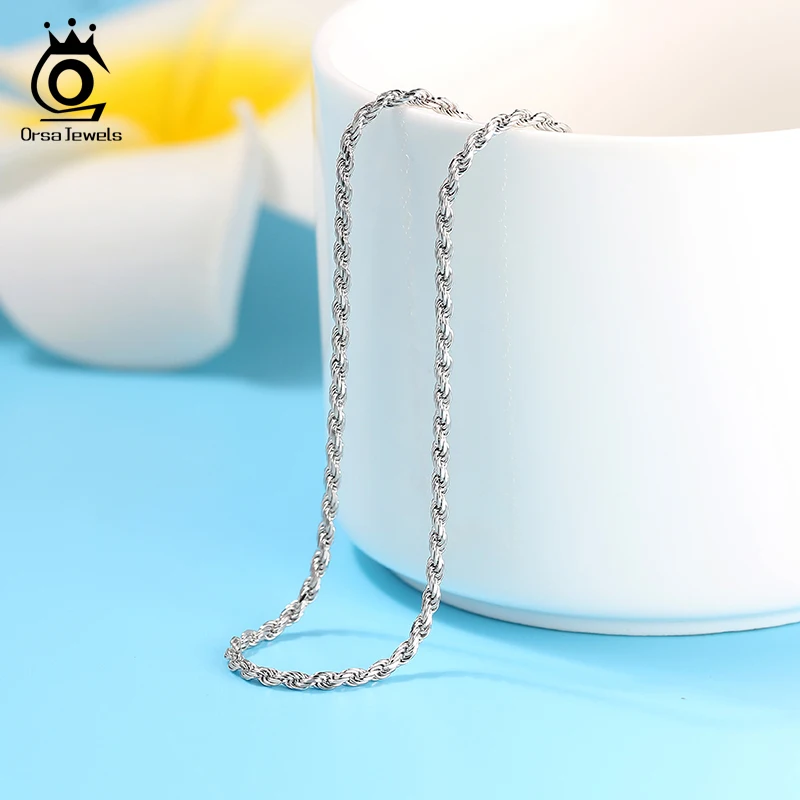 ORSA JEWELS итальянская цепочка из стерлингового серебра 925 пробы с бриллиантами
