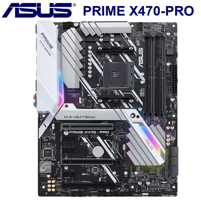 Разъем AM4 Asus PRIME X470-PRO системная плата AMD X470 DDR4 64 Гб оригинальная настольная
