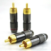 4pcs hi end rca plug gold plated audiovideo connector hifi rca plug for speaker cable amplifiers