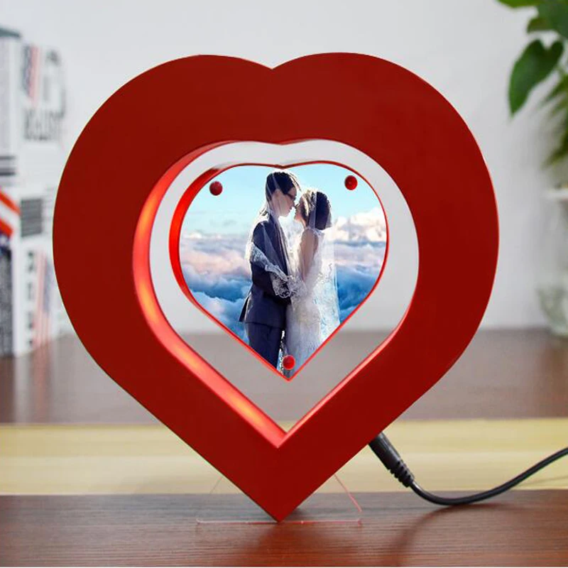 

Wedding anniversary Magnetic Levitation Floating photo frame Festival Christmas Valentines Day Gift Home Office Desk Decoratio