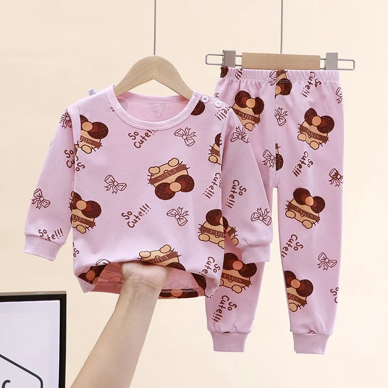 Футболка с длинным рукавом и штаны для мальчиков девочек осенний комплект одежды