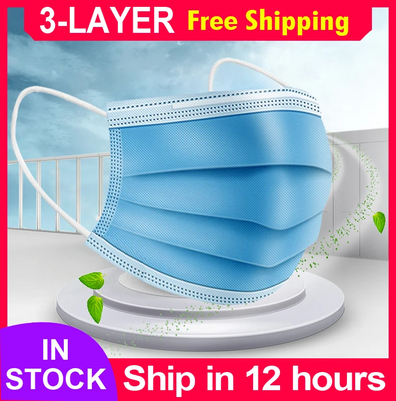 

Маски для рта 3-слойные одноразовые маски-кариллы 5/50/100 шт. нетканые Тканевые маски из мелтблауна эластичная маска для лица с петлями для уше...