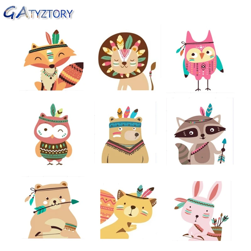 GATYZTORY Рождественский подарок для детей Картина по номерам 20x20 см Фоторамки DIY