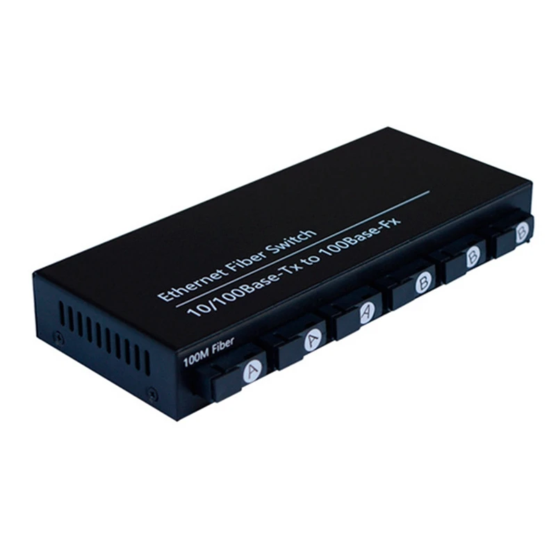 

6F2E 10/100M Ethernet Switch 6 Fiber Port 25 KM RJ45 Fast Ethernet Fiber Optic Switch With 5V 2A Power Supply US Plug