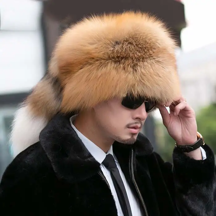 Fox Fur Hat Men'S Models 2015 New Big Tail Mongolian | Аксессуары для одежды
