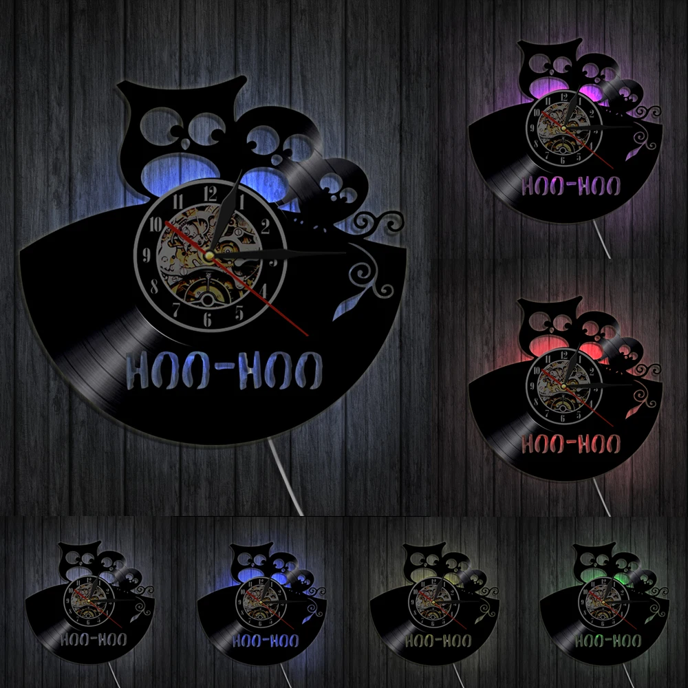 Настенные часы Hoo Baby Owl декоративные для детской комнаты из винила настенные с