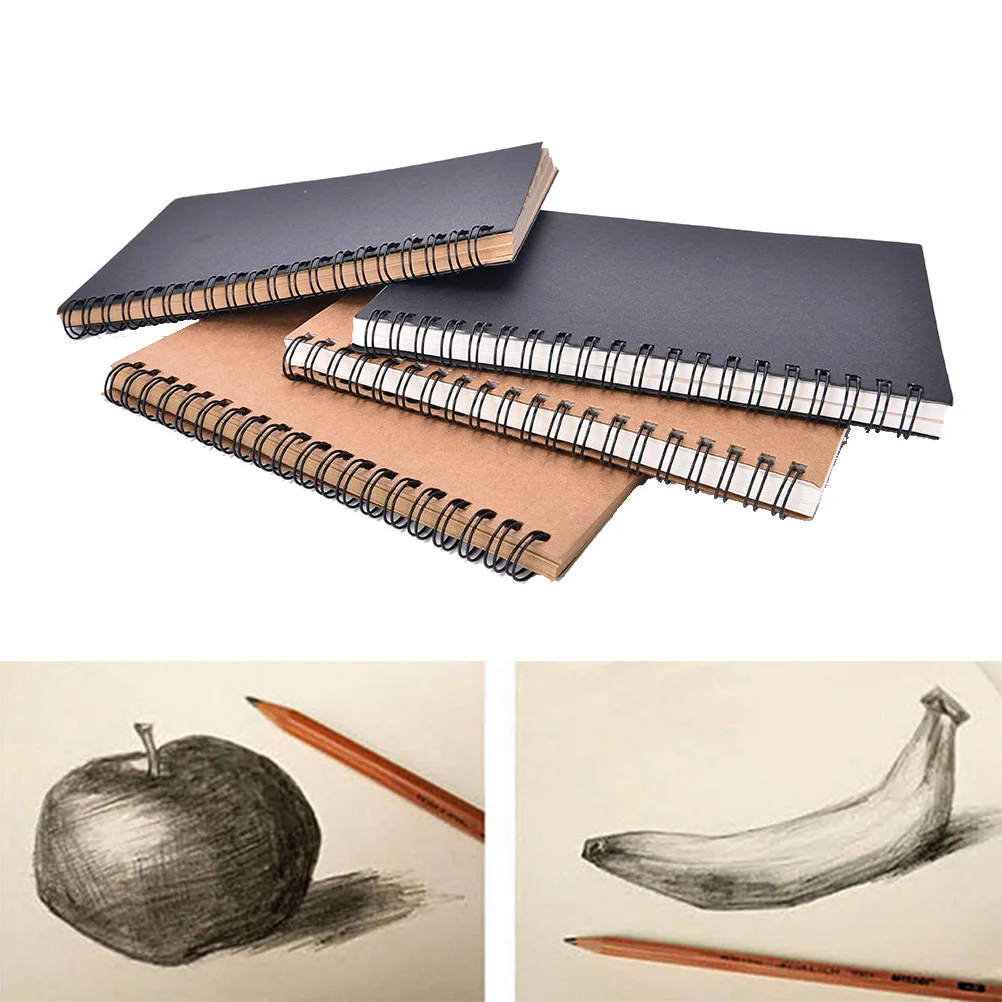 

Blank Vintage Sketchbook Diray for Drawing Graffiti Painting 50 sheets Sketch book Kraft spiral notebook Office School Supplies