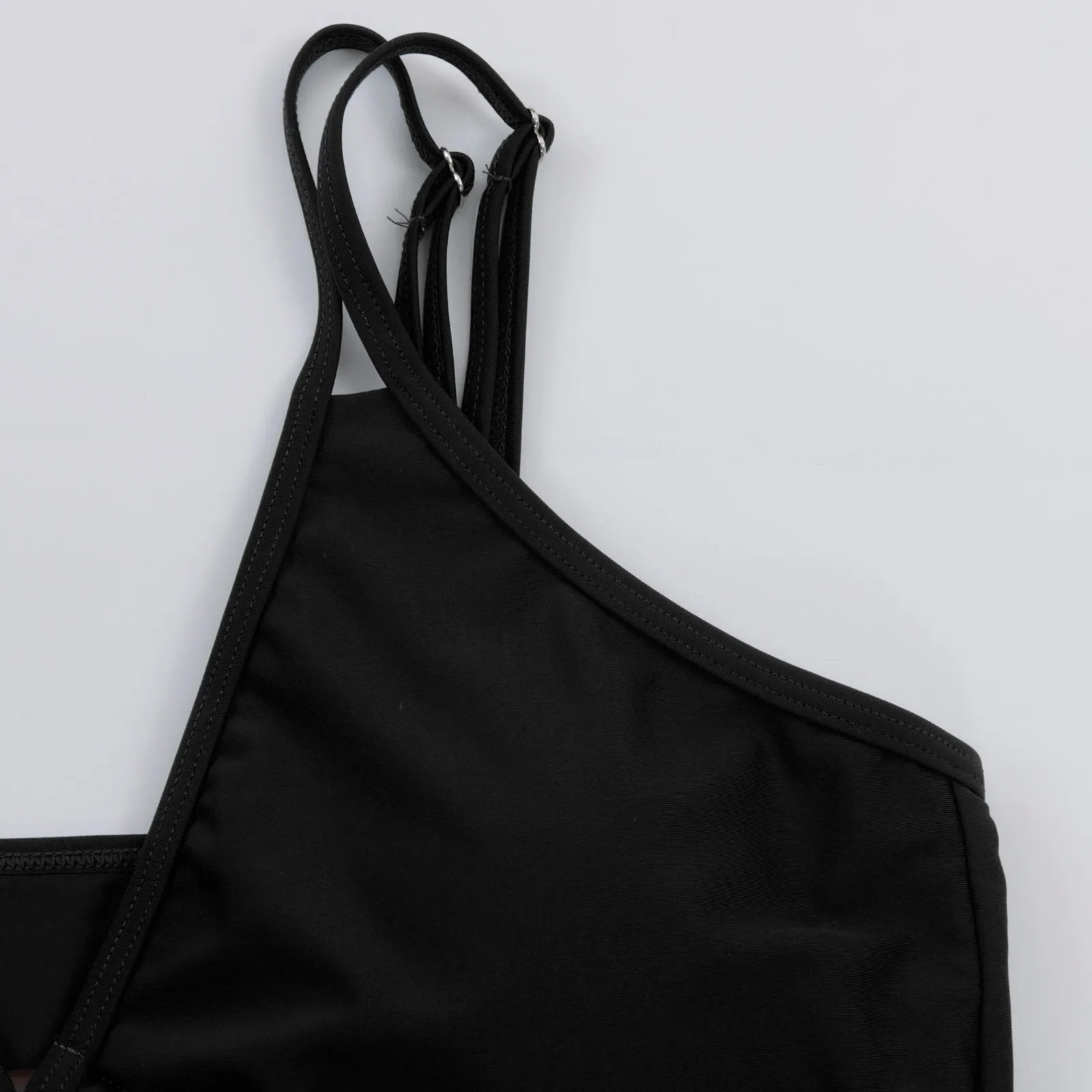 Купальник женский однотонный с V-образным вырезом размера плюс | Женская одежда