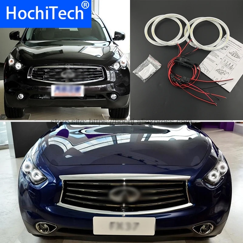 HochiTech SMD белый светодиодный глаза ангела 12 В halo Кольцо Комплект Противотуманные