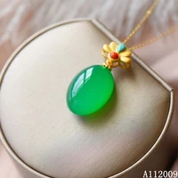 kjjeaxcmy fine jewelry 925 pure silver inlaid natural chalcedony girl new pendant luxury necklace support test