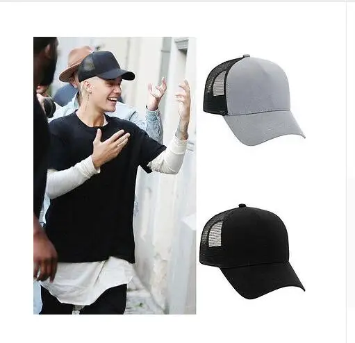 Хлопковая фланелевая шапка тракер с регулируемой сеткой сзади однотонные черные