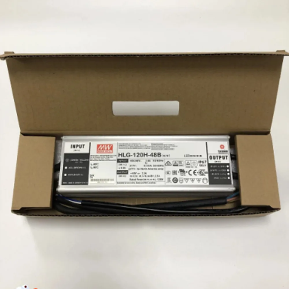 Оригинальный бренд MEAN WELL представляет HLG-120H-48B светодиодный драйвер 120W 48V 2.5A Выход