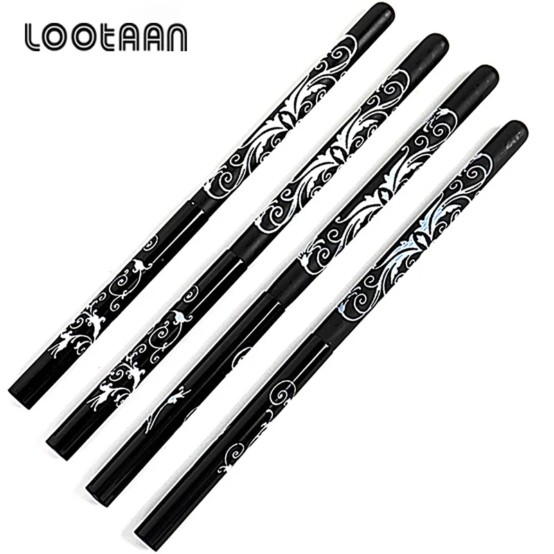 Lootaan #4 #6 #8 #10 фотополировочная Кисть для ногтей черная деревянная ручка резные