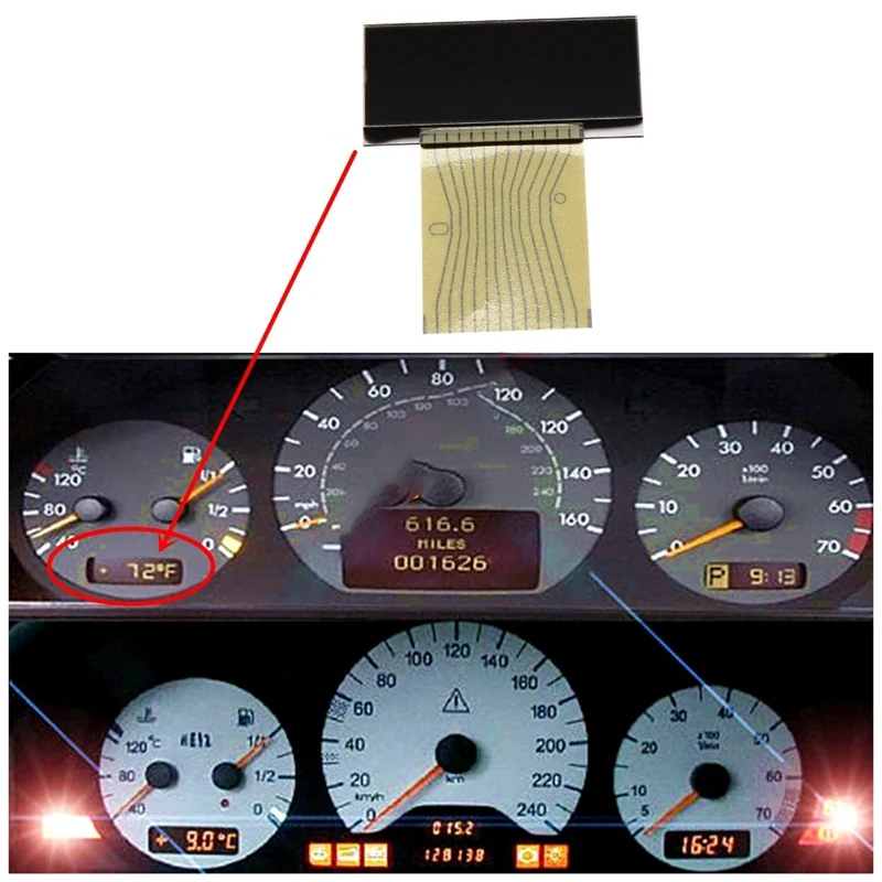 

Car LEFT LCD Screen Air-Con Information Display for Mercedes Benz E-Class W210 CLK-Class W208 SLK-Class R170 W202