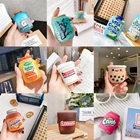 Силиконовый чехол для Apple Airpods 1 2 Pro, с мультяшным 3d-рисунком спортивных энергетических напитков, чашка для молока, Беспроводная Bluetooth-гарнитура, зарядный чехол