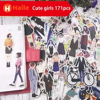 haile 171pcpack cute mori girls self made original stickers kawaiii scrapbooking diary album diy decorative stationery sticker