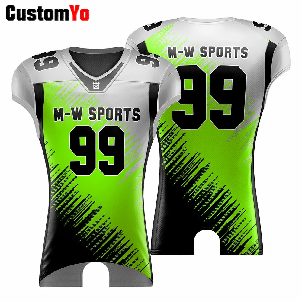 Сублимация на заказ Молодежная зеленая черная Американская Футбольная команда