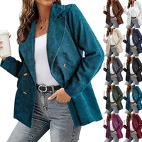 popular european and american womens jacket 2021 autumn and winter new jacket solid color womens suit jacket