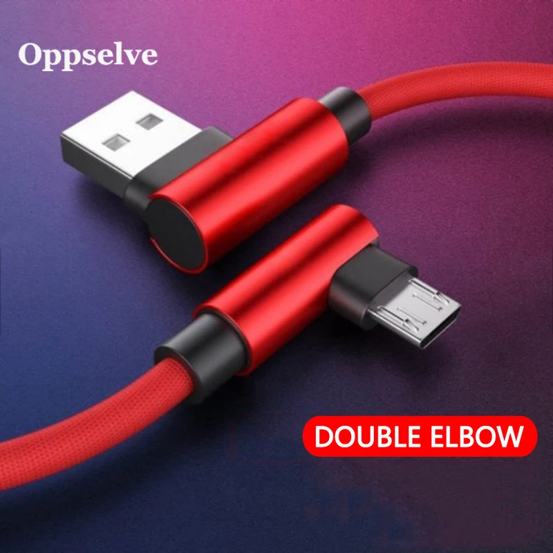 Micro USB 90 градусов зарядный кабель для Samsung S6 A3 5 7 L образный Дата мобильного