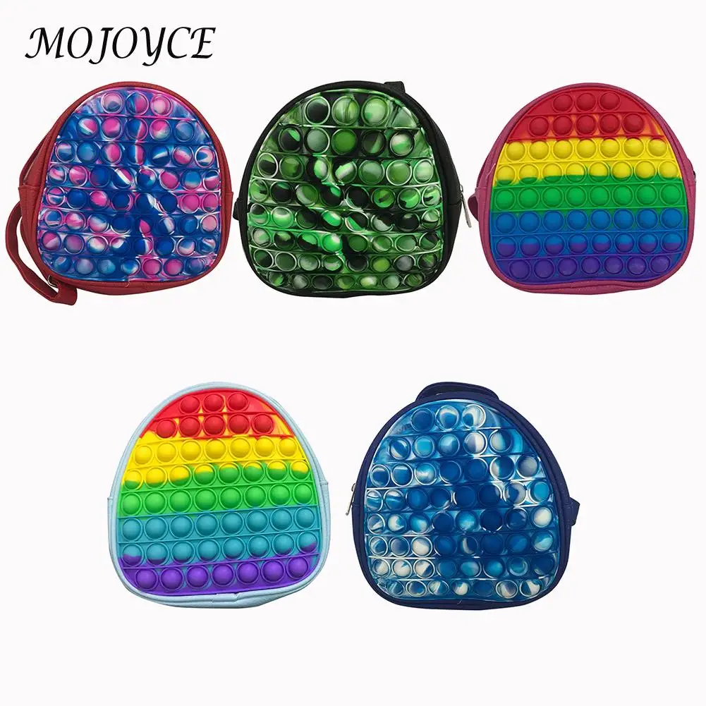 

Антистрессовый рюкзак с пузырьковой пленкой, нажимная ионная нажимная сумка через плечо для детей и взрослых, Интерактивная игрушка для ро...