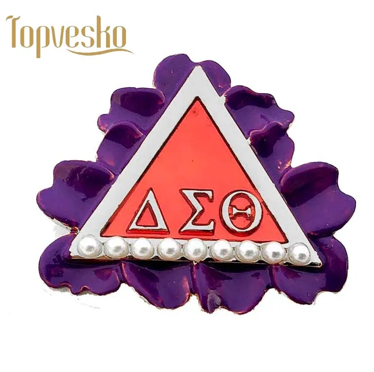 Pureple цветок DST AEO Delta Sigma Theta брошь с жемчугом Женский Ювелирные изделия