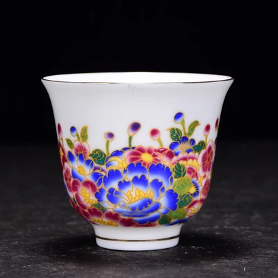 Керамическая чайная чашка Цзиндэчжэнь цветная эмалированная фарфоровая кунг-фу