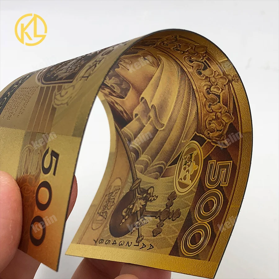 Быстро раскупаемый 1 шт. Клейна Цветной 999 9 золото Фольга банкнот деньги Польша 10