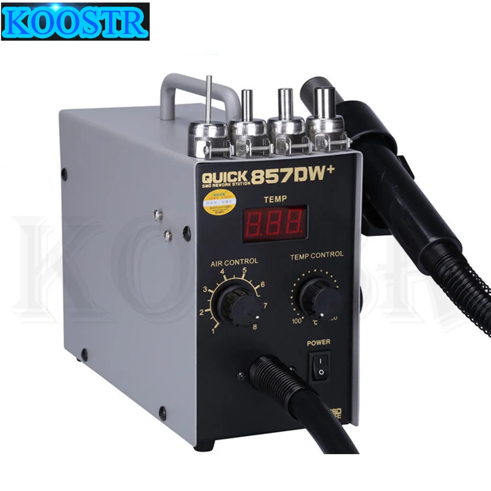 580 Вт 220 В/110 В быстрая 857DW+ Регулируемая фена электрическая тепловая пушка паяльная станция с цифровым дисплеем