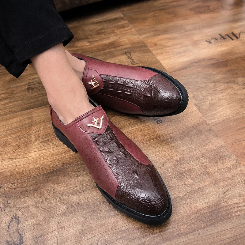 

Wear-resistant Shoes New 2021 Fashion Non-slip Men's Men Casual Formal Leather For Brand Party Comfortable Flat Office Business