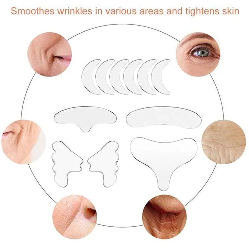 2/11/16/18 шт. многоразовые силиконовые наклейки для лица лба шеи и глаз