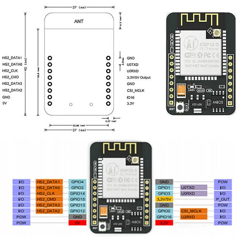Новый ESP32-CAM WiFi + Bluetooth макетная плата беспроводной модуль поддерживает камеру OV2640