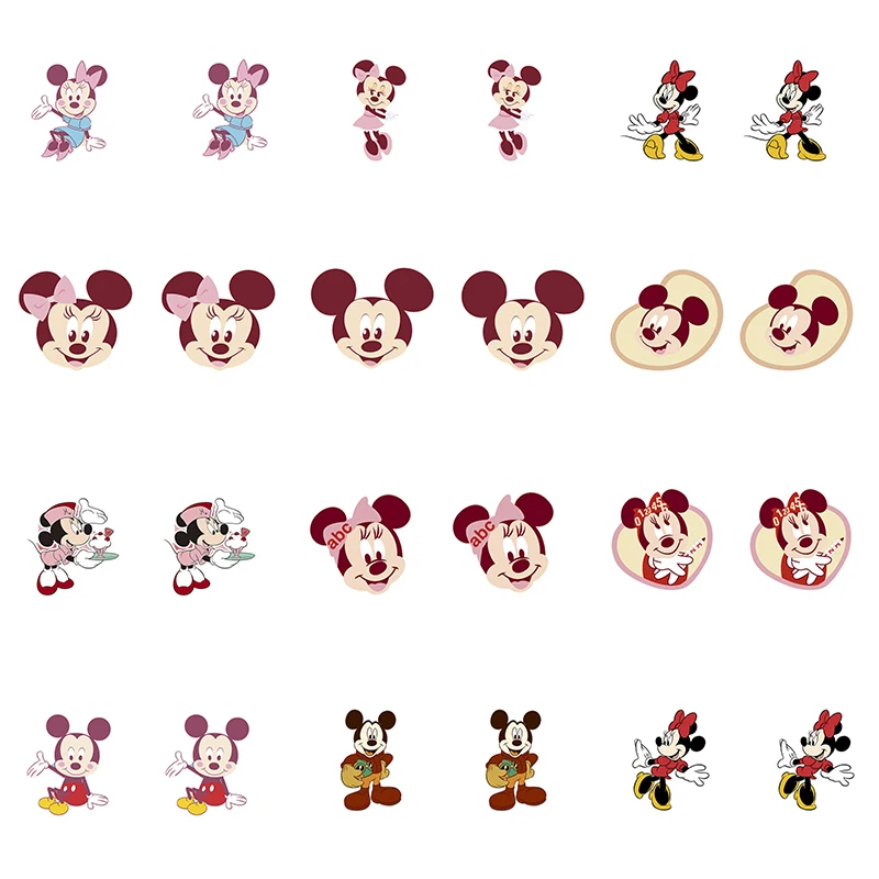 

Disney Pink Minnie Mickey Mickey Mouse Fashion Cartoon Shape To Send Friends Epoxy Resin Earrings Ear Clips