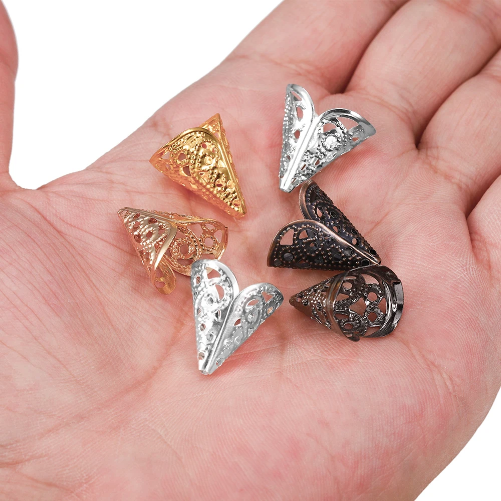 Бусины филигранные 16x16 мм для изготовления украшений сережек ожерелий 50 шт. |