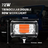 led car work light 12v 24v 72w work fog lamp for offroad 4x4 suv atv truck fire truck agricultural vehicle searchlight