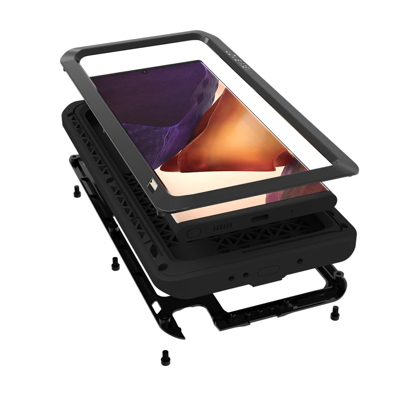 

Heavy Duty Doom Armor Waterproof Phone Case For Samsung Galaxy Note 20 Note 20 Ultra Full Protection Shockproof Metal Cover