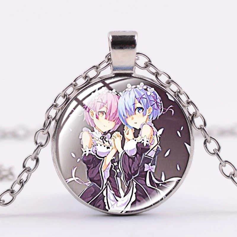 CHSXY Аниме Кулон RE: ZERO ожерелье Ram Rem Emilia искусство фото стеклянный купол ожерелья