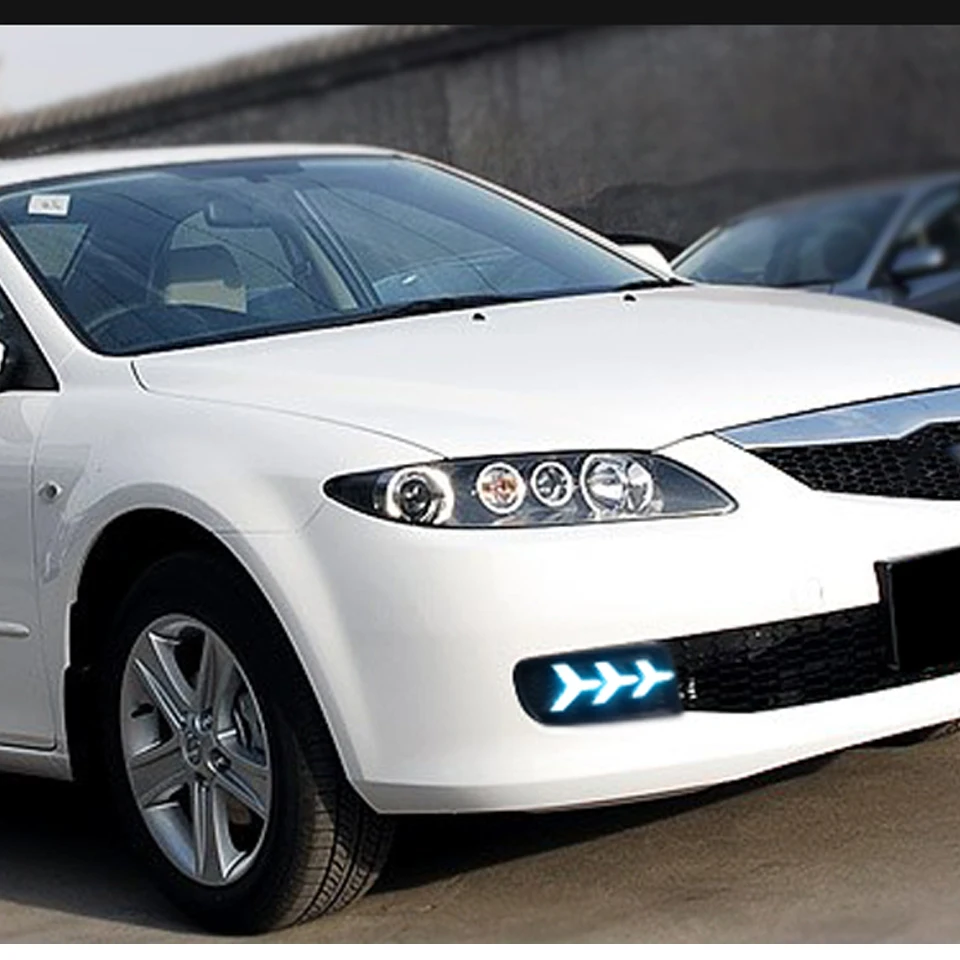 Fit For Mazda6 Mazda 6 2005 2006 2007 2008 Car DRL LED Daytime Light Running Lights Waterproof Fog Lamp With Turn Signal | Автомобили и