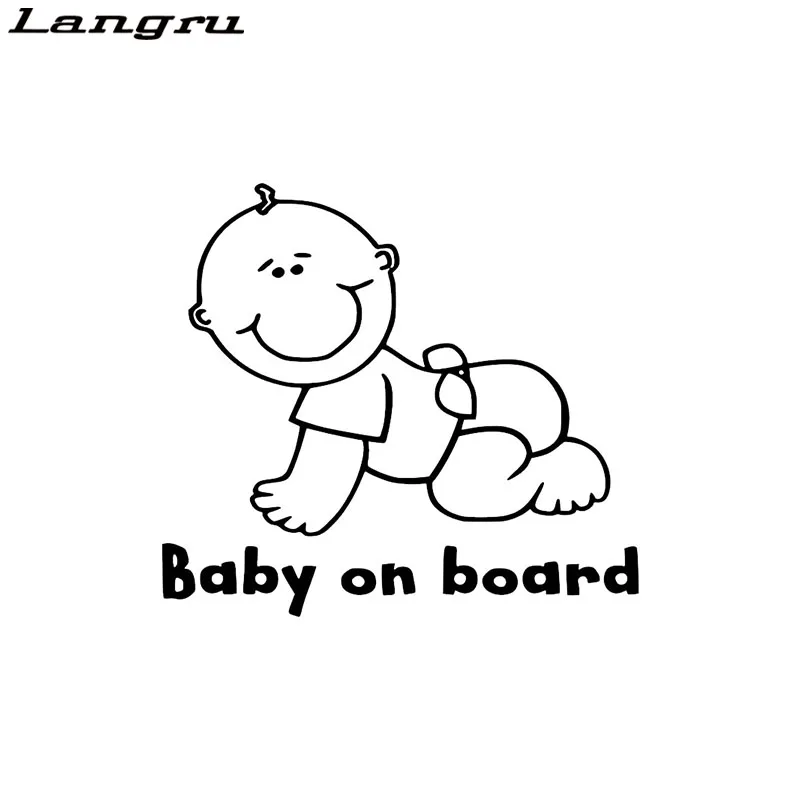 

Langru 16.3x14.9cm Baby On Board Warning Sign Car Sticker Fashion Body Decoration Decal Car Accessories Jdm