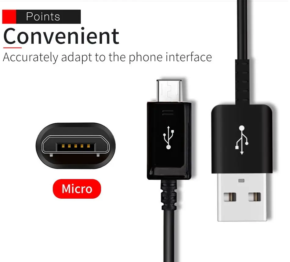 Оригинальное быстрое зарядное устройство Samsung с micro usb кабелем 2/1/1 5 м 2 А кабель