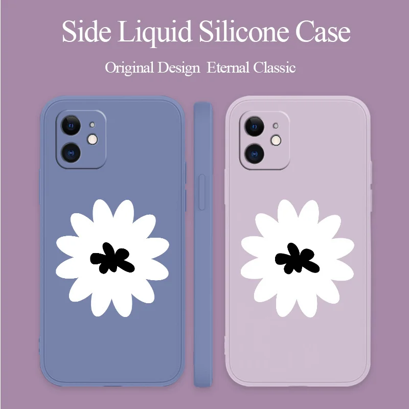 

Literary Flowers Silicone Case For iPhone 12 13 Pro Max Mini 11 Pro Max X XR XS MAX SE2020 8 7 Plus 6 6S Plus Soft Phone Cover