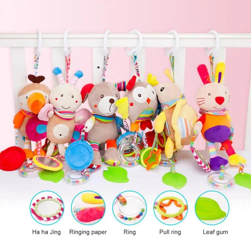 

Cartoon Baby Toys 0-12 Months Bed Stroller Baby Mobile Hanging Rattles Newborn Plush Infant Toys for Baby Boys Girls Gifts