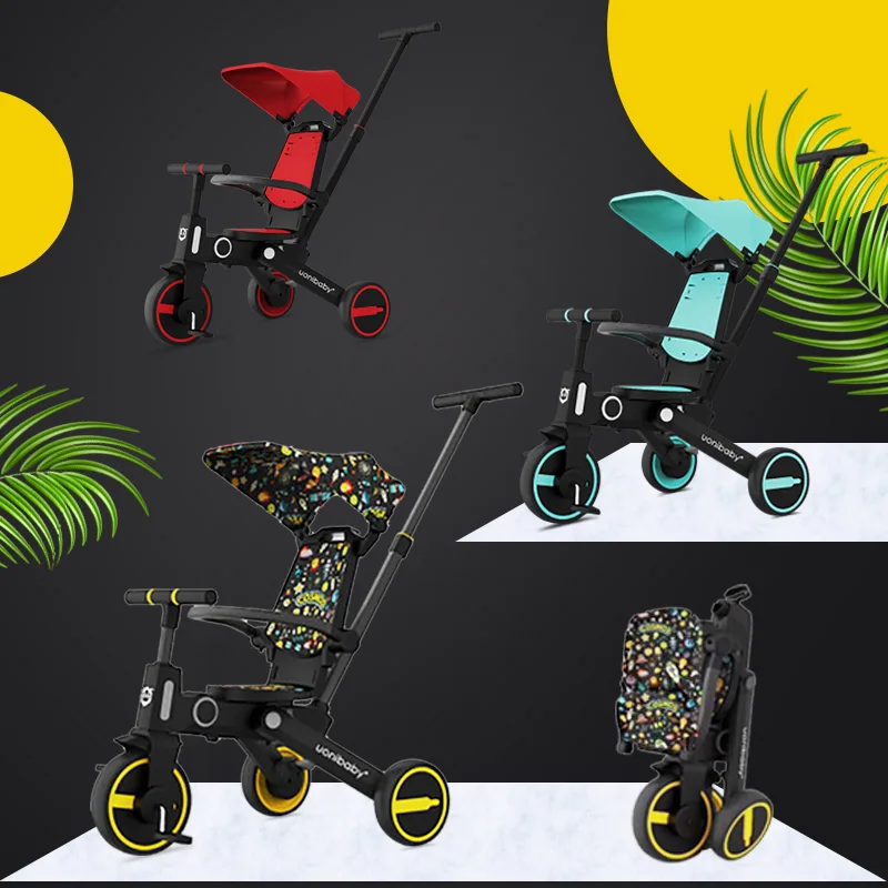 7 в 1 детская коляска складной трехколесный велосипед для детей детский с 3