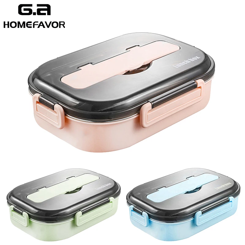 Большой Ланч бокс 304 нержавеющая сталь пищевые контейнеры ранг Bento box блюдо для