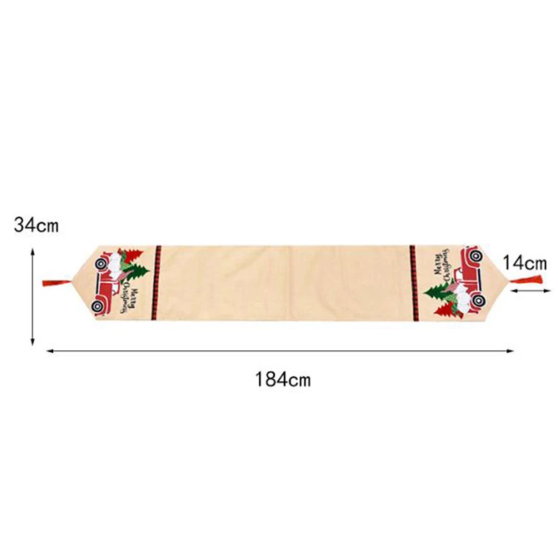 

1x Christmas Runner Table Placemats Tablecloths Tassel Reindeer Santa Xmas Decor